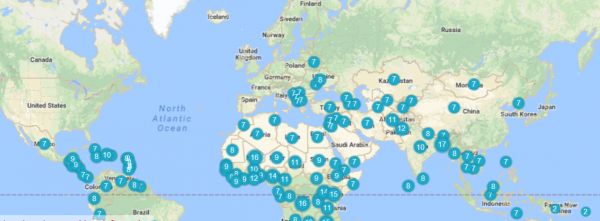screenshot of projects around the world