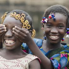 young girls smiling