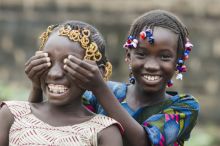young girls playing together
